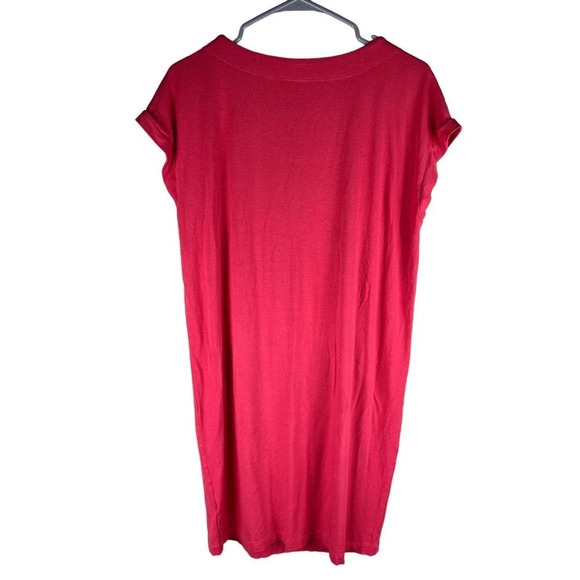 Eileen Fisher Pink Cap Sleeve Drape Shift Dress Women’s Small - Picture 3 of 5